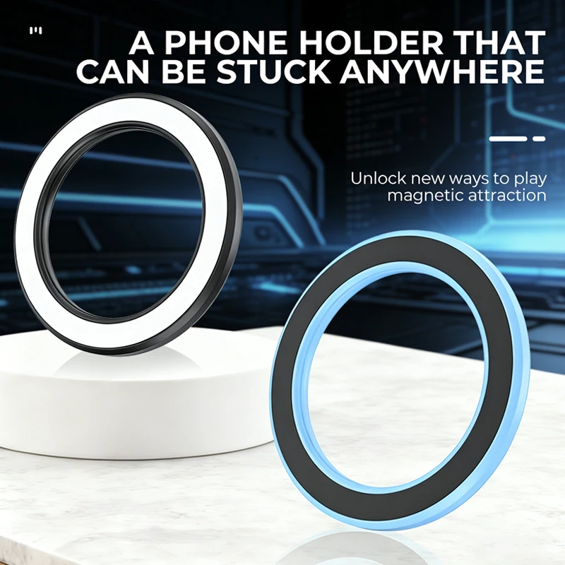 Magnetic Wall-Mount Phone Holder with Strong Magnet Ring Stand Sticker
