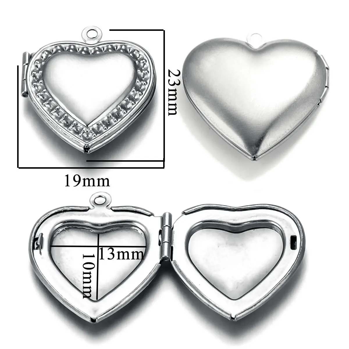 Stainless Steel Love Box Pendant Retro Relief Pattern Pendant DIY Creative Necklace Jewelry Accessory 7