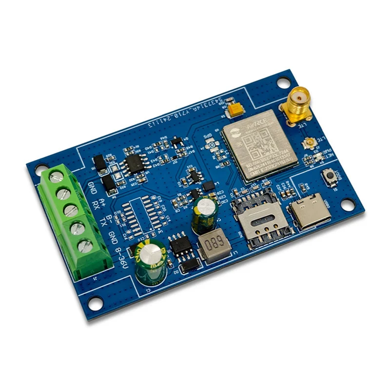 N82R Air780e 4G-RS485 모듈 데이터 전송 DTU 모듈 USB5V/DC8-36V 펌웨어 및 LUATOS 개발 지원