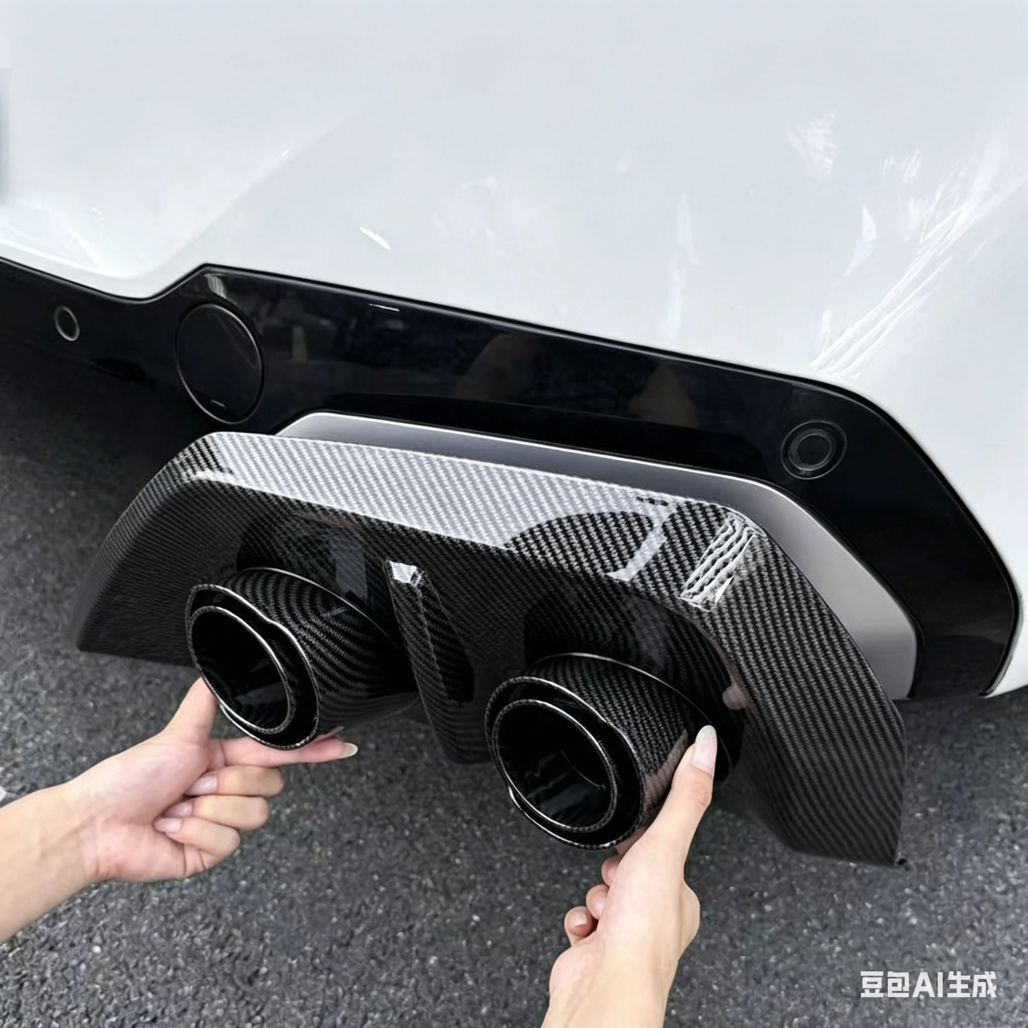 2025 2026 BMW X3 쿼드 배기 팁 커버 블랙 리어 립 머플러 파이프 테일 스로트 데코 스티커 외부 개조 블랙아웃