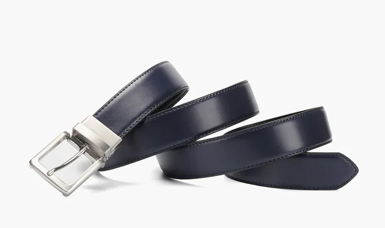 Doppelseitiger Gürtel aus echtem Leder mit drehbarer Legierung und Dornschließe für Herren, hochwertiges Echtleder, berühmte Marke, Luxus-Designer-Gürtel – Detail 14
