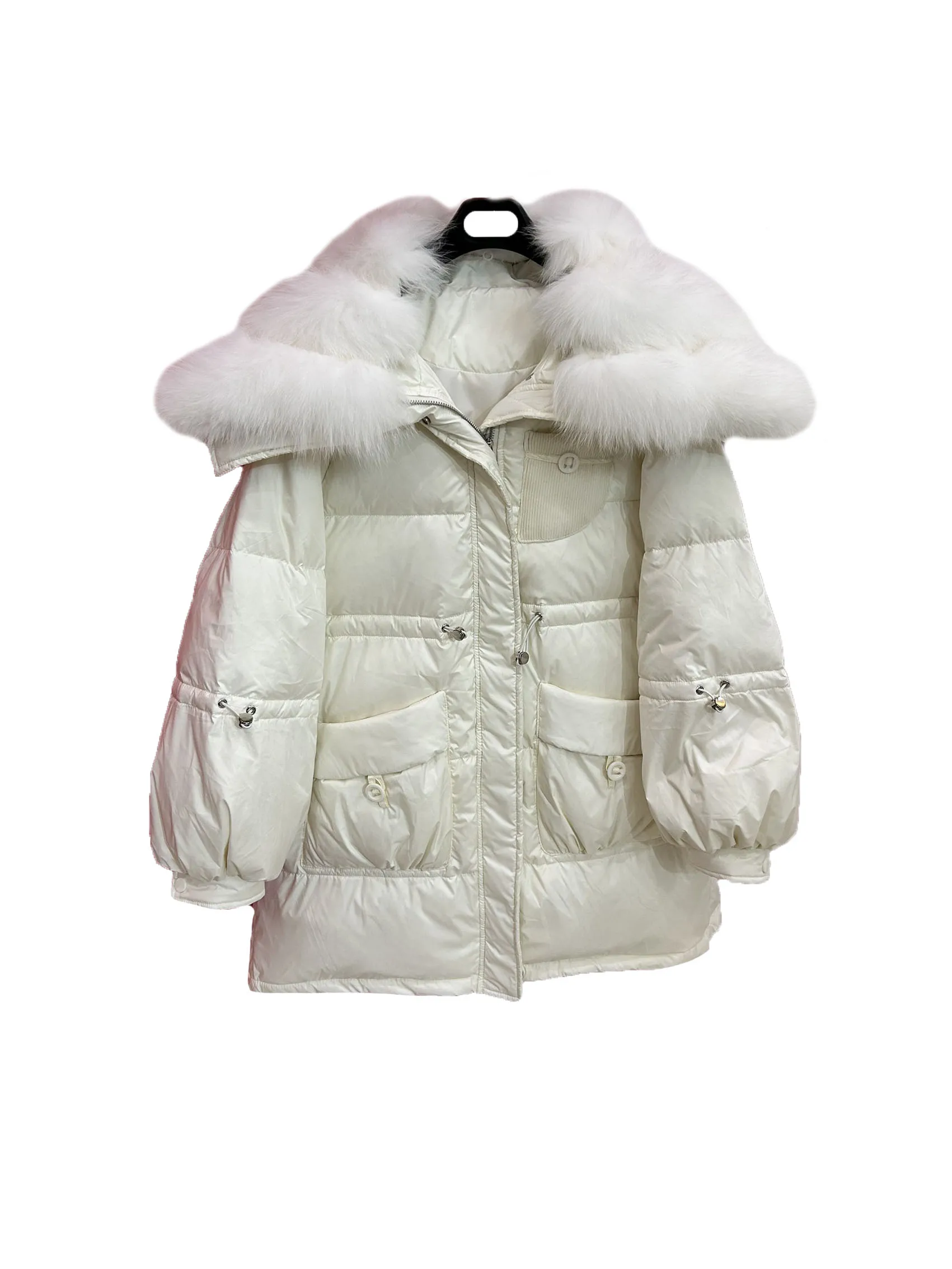 

Down jacket lapel short loose shape double pocket design warm and comfortable 2023 winter new 1222