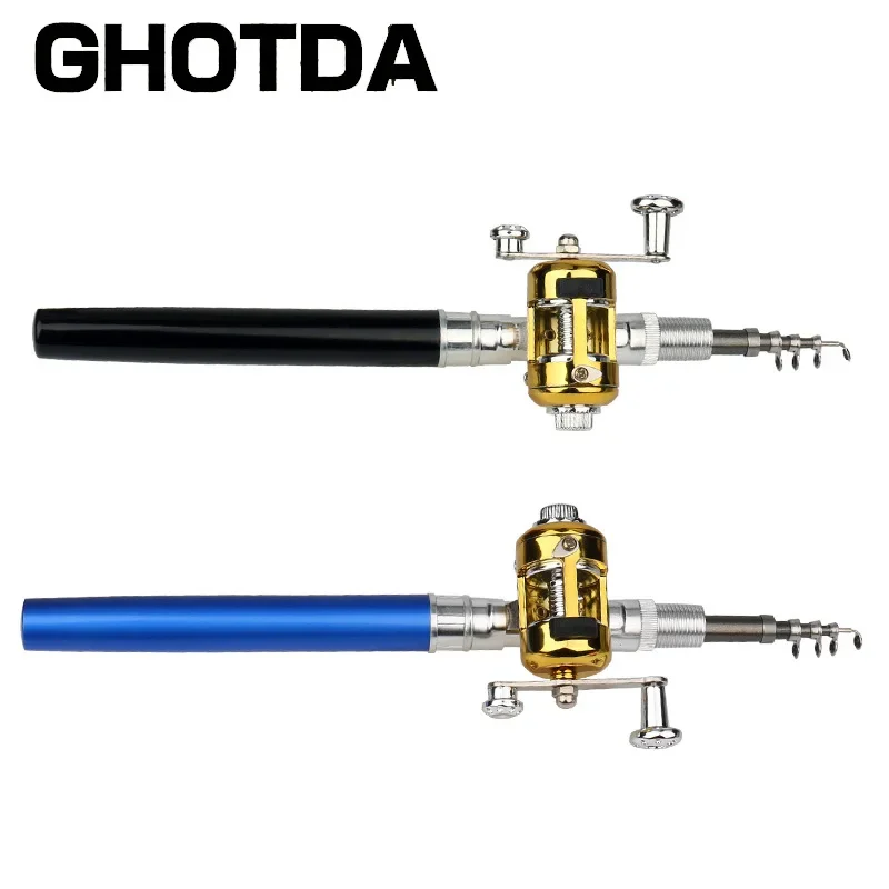 GHOTDA Outdoor Portable Mini Pen Fishing Rod Telescopic Pocket Mini Fishing  Pole Fishing Accessories