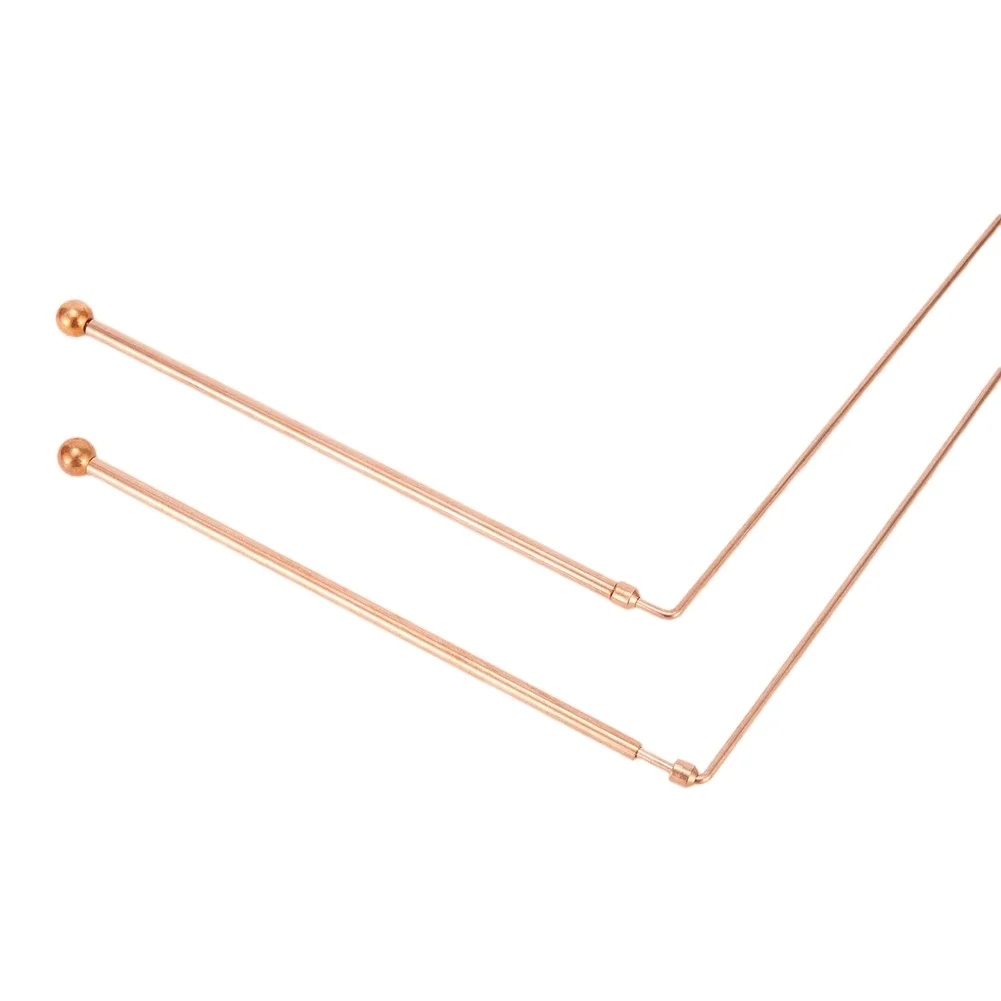 Copper Dowsing Rods 2PCS 99.9% Copper Dowsing Rods Probe Rod For Water Detection Treasure Buried Items Adjustable Handheld Divining Accessories