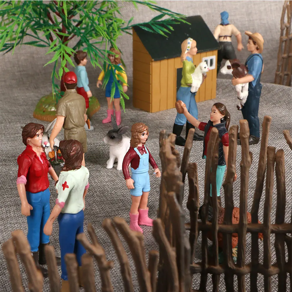 25 Style Simulation 3D Color Characters DIY Model Farmer Zookeeper Park