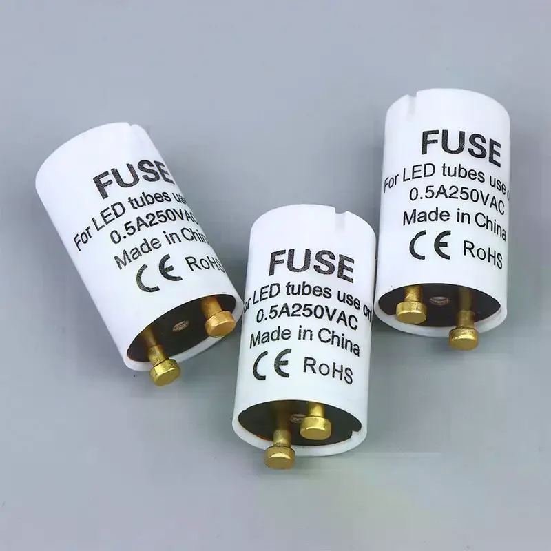 최신 스타터 T8 LED 5개/로트 LED 스테터 T8 LED 0.5A/250V HRC 타입 퓨즈 CE RoHS 준수 LEDT8 퓨즈 스타터
