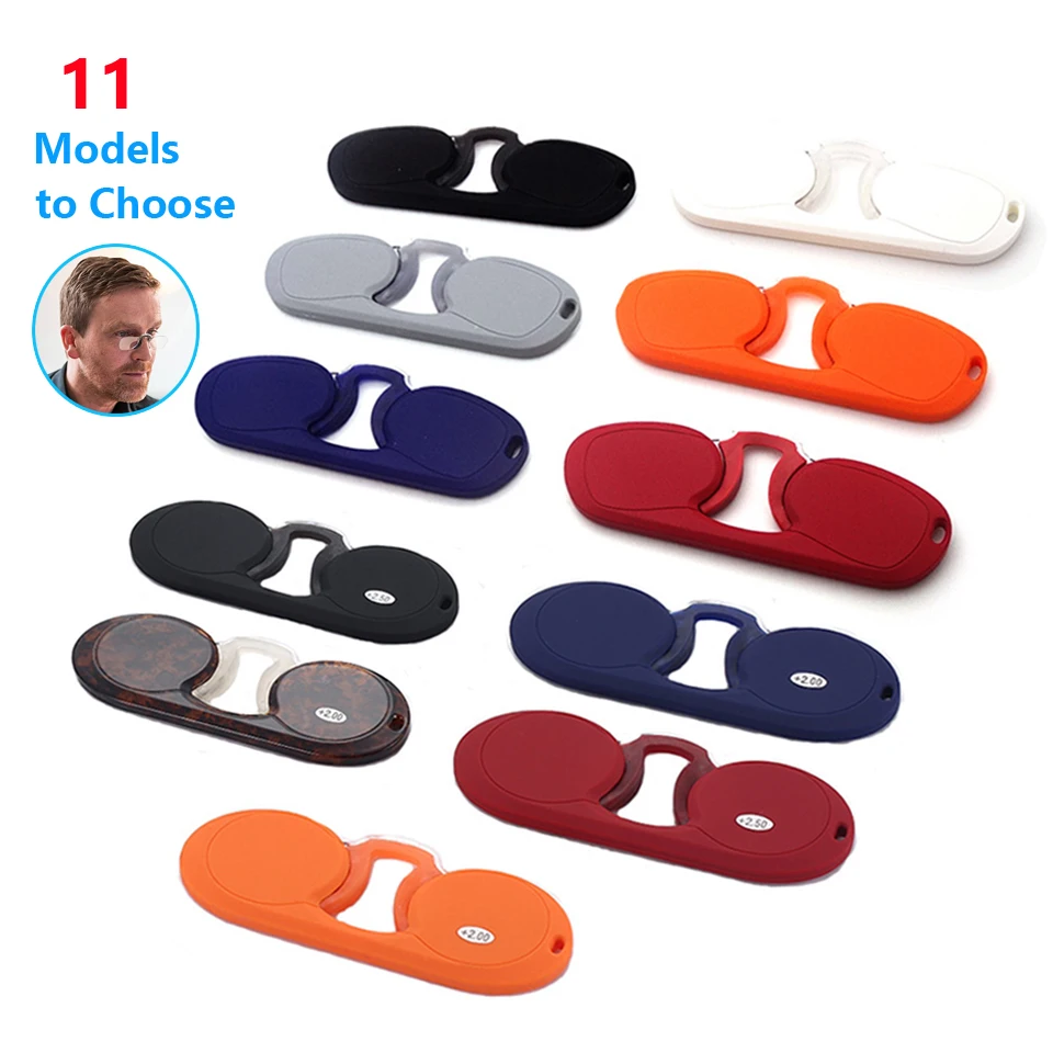 NONOR-gafas de lectura de bolsillo con Clip de Nariz de silicona para hombres y mujeres