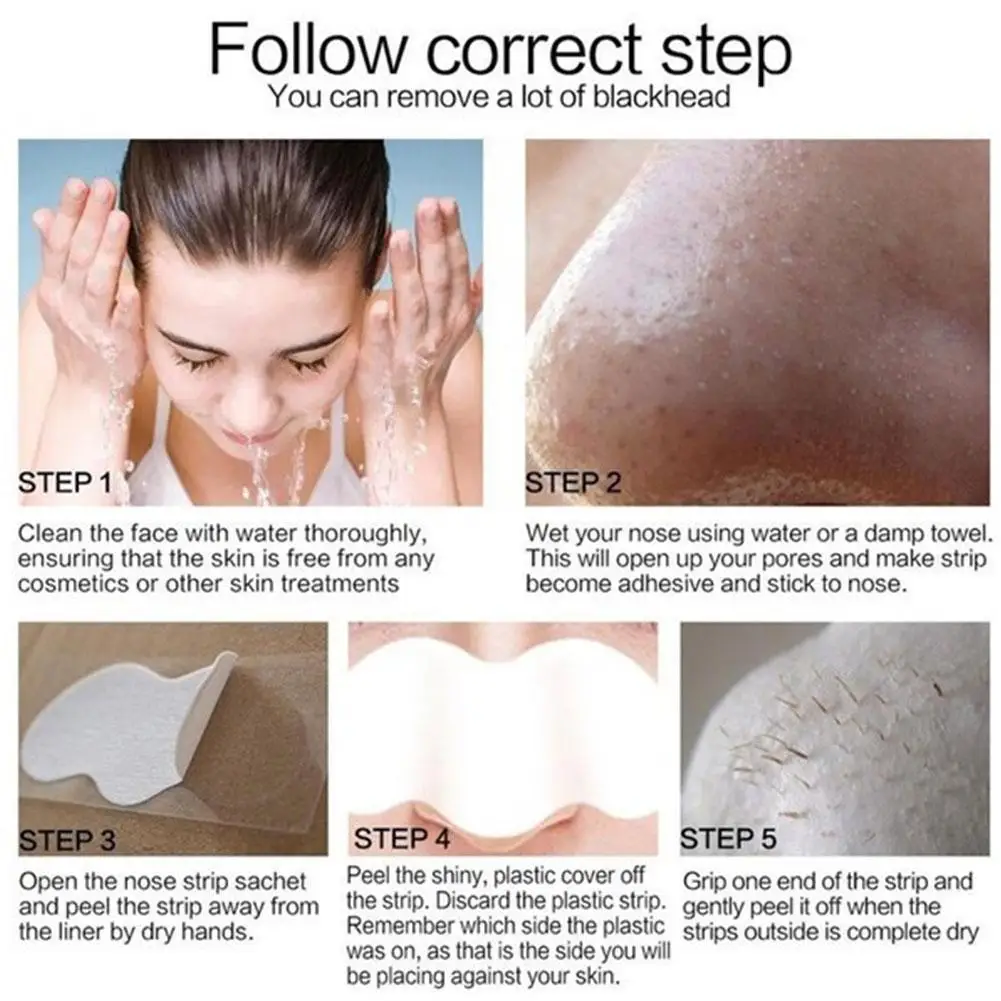 5pcs/lot Blackhead Remover Nasal Patch Deep Cleaning Skin Care Shrink Pores Acne Treatment Nose Mask Black Dot Pores Clean Strip Blackhead Nose Strips Blackhead Remover