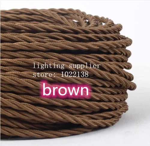 Vintage Twisted Fabric Electrical Wire - Copper Core, Woven Textile Pendant Lamp Cord