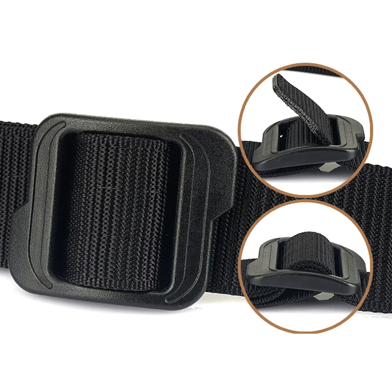 No Metal Casual Belt for Men Plastic Buckle Thick Nylon Tactical Outdoor Belt 38mm Military Gun Metalless Girdle