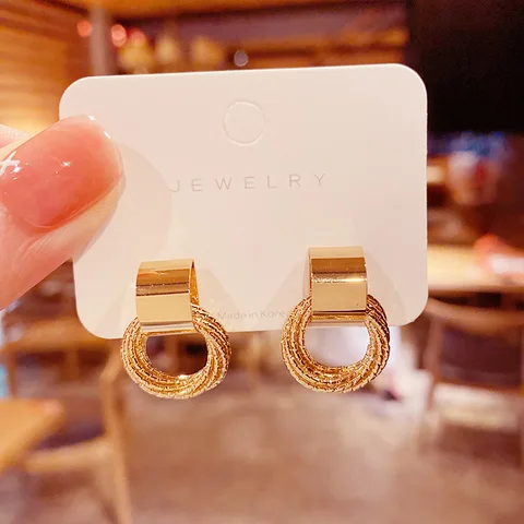 Simple Gold Pearl Stud Earrings For Woman Korean Fashion Jewelry Wedding Girl's Sweet Accessories
