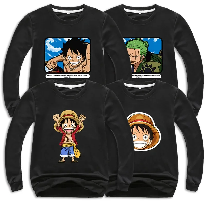 

One Piece Children's Clothing Round Neck Sweater Children's Long Sleeve Bottoming Shirt Cartoon Japanese Comic Print Top