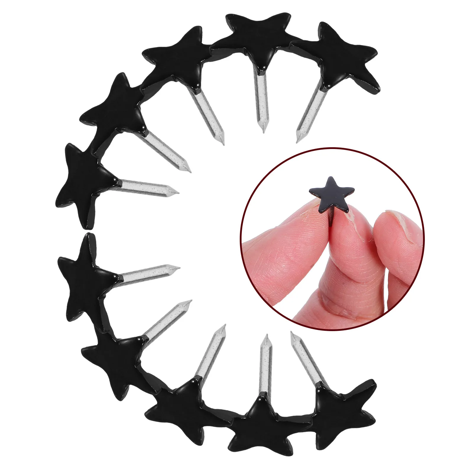 100개 별 모양 금속 플랫 헤드 푸시핀 장 코르크 보드 게시판 사진 벽 지도 핀