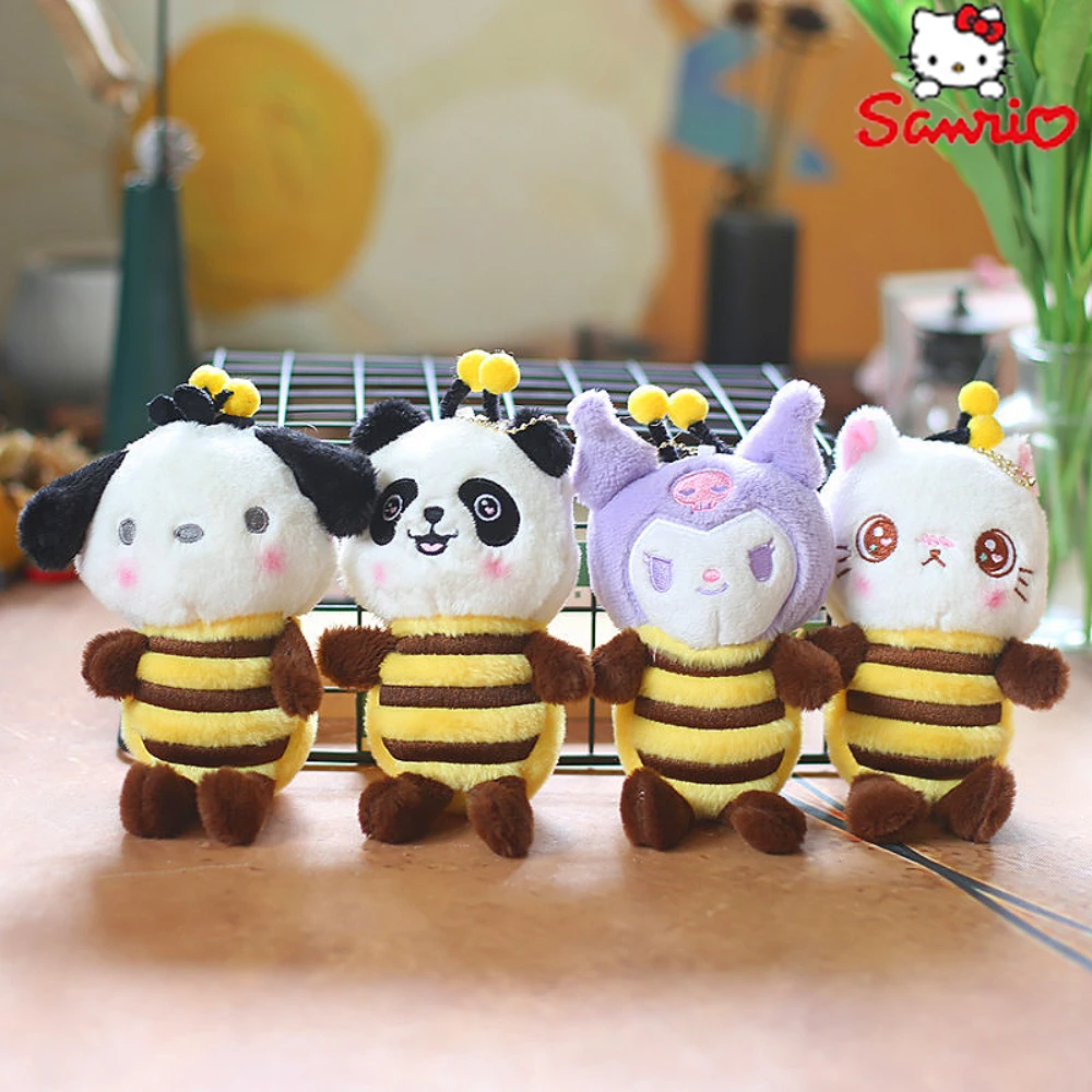 

Sanrio Kawaii Kuromi Pochacco Plush Toy Cartoon Anime Bag Pendant Plushie Keychain Stuffed Doll for Girl Kid Gift