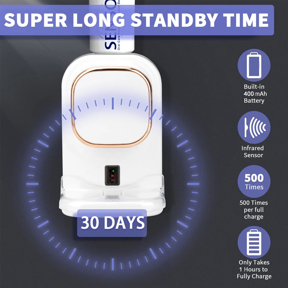 Wall Mount Automatic Toothpaste Dispenser Toothpaste Squeezer Dispenser Bathroom Toothbrush Holder Tool Bathroom Accessories Set