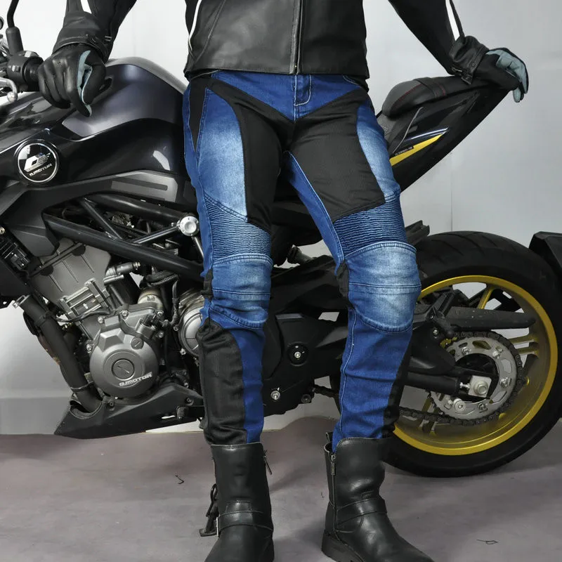 PK719 Upgrade Model Motorcycle Summer Riding Jeans With Breathable Net Knight CECertification Equipment Anti-fall Pants