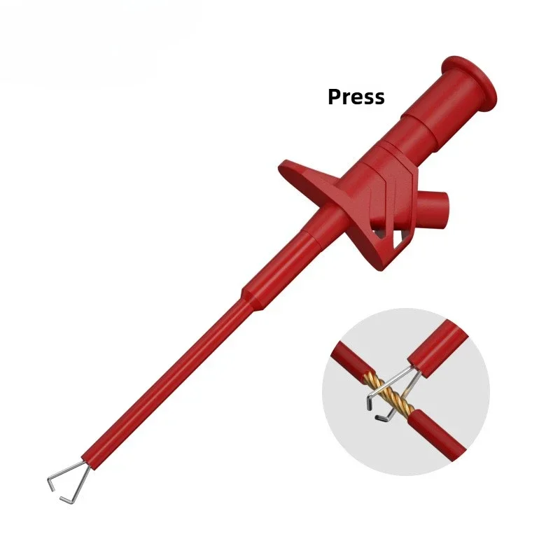 2pcs Quick Test Hook Clip Professional Insulated High Voltage Flexible Testing Probe 4mm Banana Socket Red&Black