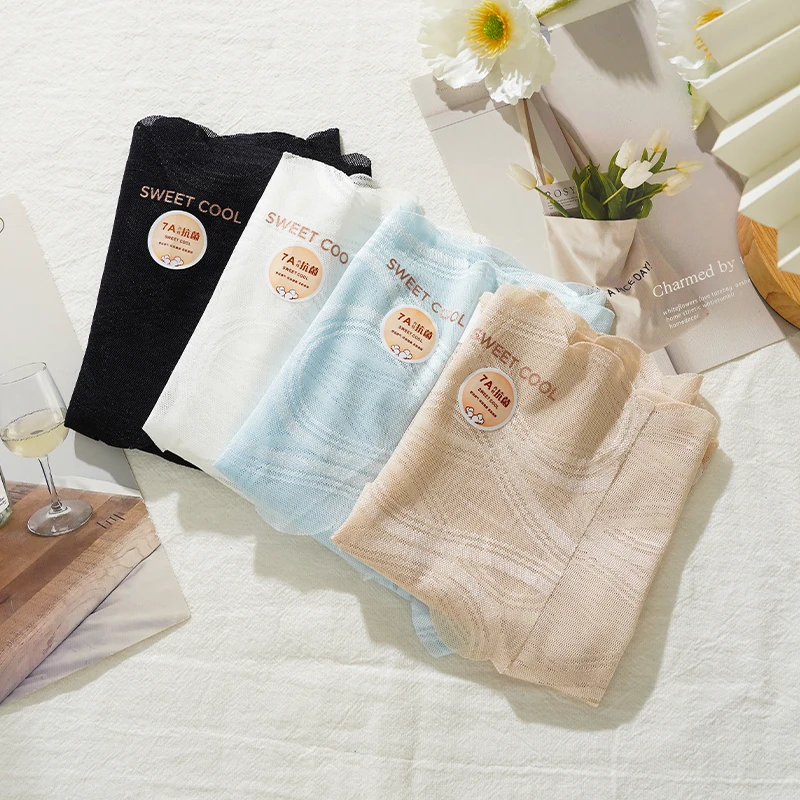 4PCS Women's Summer Ultra-thin Lace Mid-waist Briefs Ins Korean Sweet Cotton Crotch Seamless Quick-drying Underwear