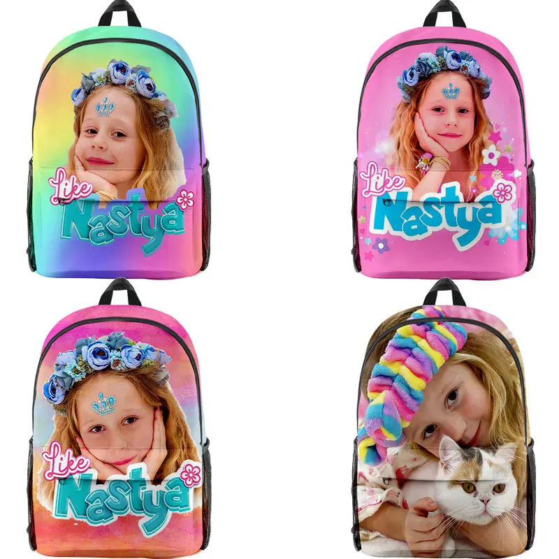 

Like Nastya Backpack Kids Kawaii Bookbag Middle School Students 3D Print Backpacks Cute Girls Rucksack Mochila 16 Inch Schoolbag