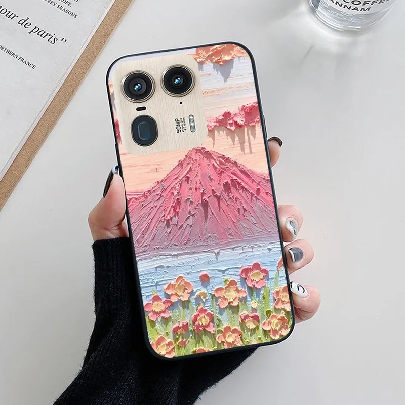 Lovely Cartoon Flower Soft Silicone Phone Cover for Motorola Edge 50 Ultra