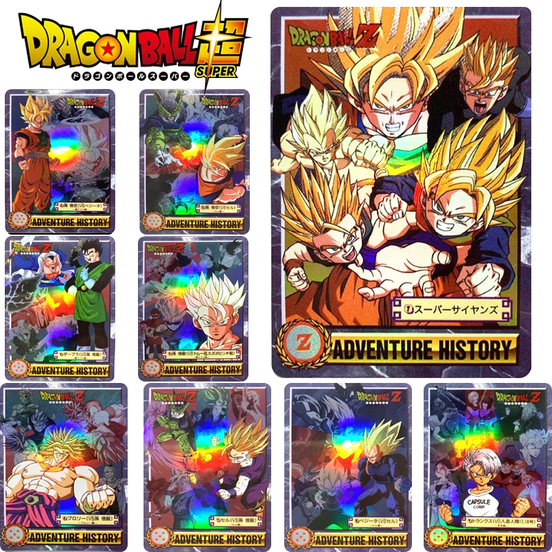 

9Pcs/set Dragon Ball Super Son Goku Cell Kakarotto DIY Bronzing Game Toys Homemade Collection Flash Card Christmas Birthday Gift