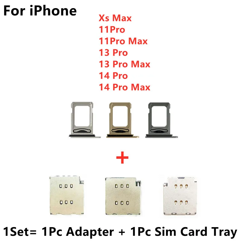 Parti Di Ricambio Dual Sim Card Reader Flex Cable Ribbon Per Iphone 14 13 11 Pro Max Vassoio Holder Slot Adapter