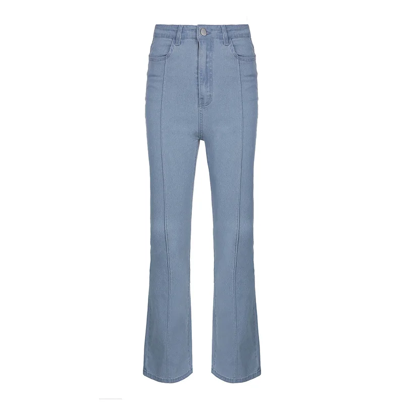 Autumn 2024 New European and American Fashion Solid Color High Waist Slim Slimming Casual Trousers Jeans Women's Micro-pants