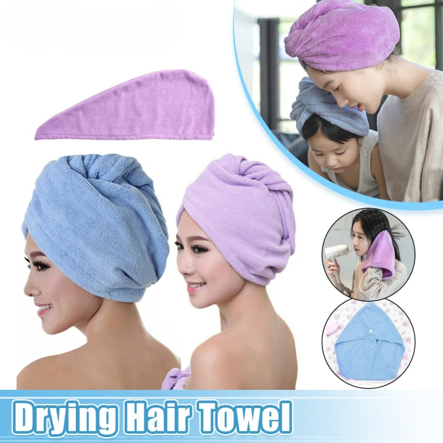 

Microfiber Drying Hair Towel, Dry Hair Cap, Wrap, Strong Water Absorbent, Triangle Shower Hat, Wiping Tool