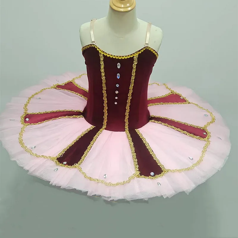 

Professional Ballet Tutu Red Quixot Ballerina Dress Pancake Tutu Swan Lake Costumes Vestidos For Girls Performance Stage Show