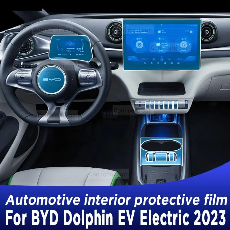 

For BYD Dolphin EV Electric 2023 Gearbox Panel Navigation Automotive Interior Screen TPU Protective Film Cover Anti-Scratch