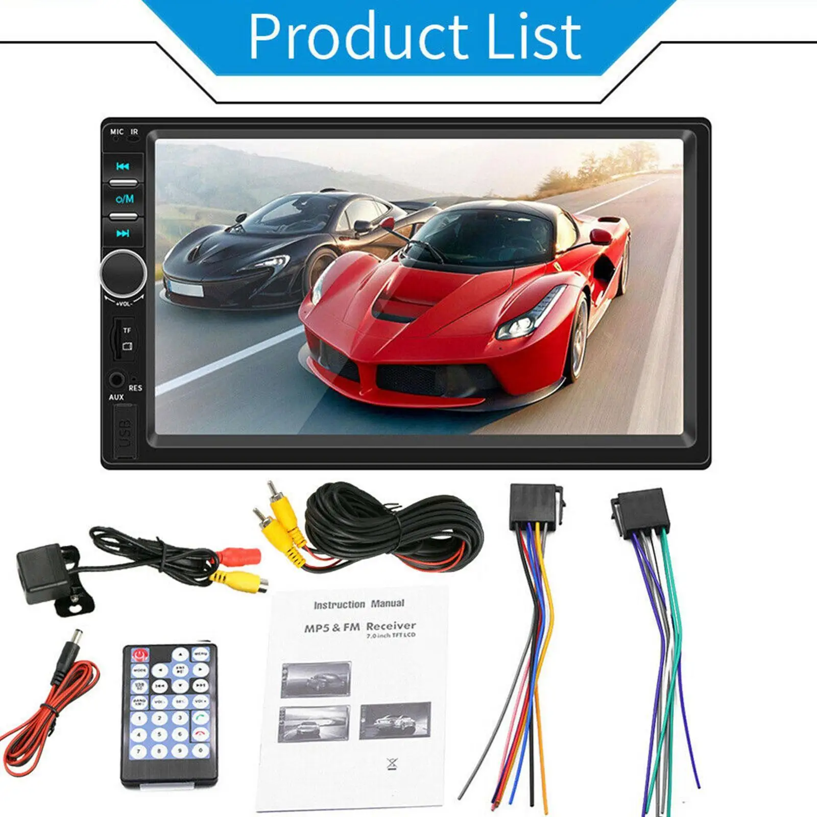 

Double Din Car Radio Bluetooth 7" Screen Stereo 7018B Ar MP4 MP5 Player All-in-one Reversing Image With /Without Camera