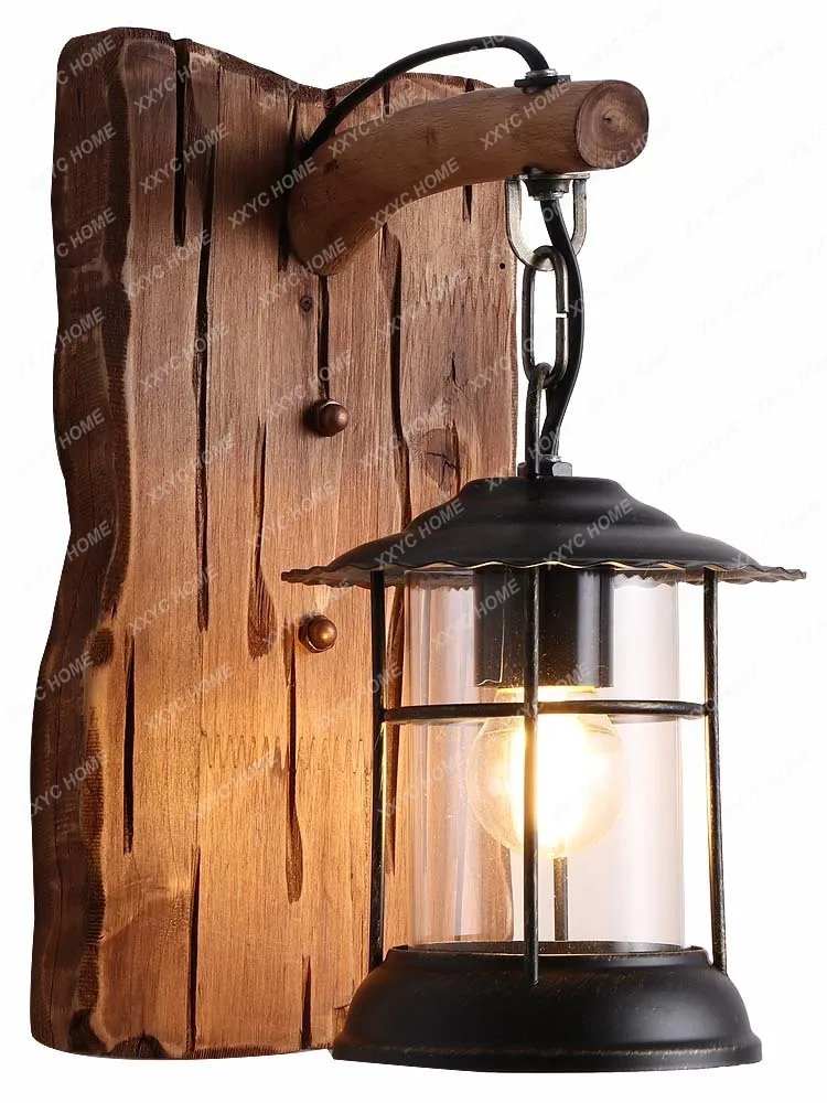 

Decorative Solid Wood Restaurant Aisle Balcony Living Room Television Background Wall Lamp Wall Lamp