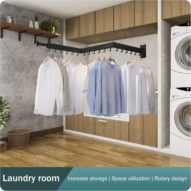 Clothes Drying Rack,Collapsible for Laundry Room,Wall Mounted Dryer Rack,Drying Rack Clothing Wall Mount,Hanging Rack 3