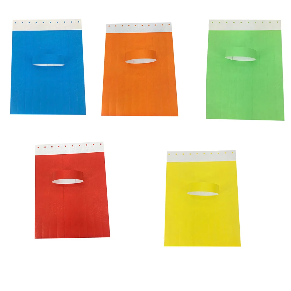 Wristband Single-use Parties Wristbands Identification Solid Color Kids Bracelets Carnivals Concerts Pack of 100
