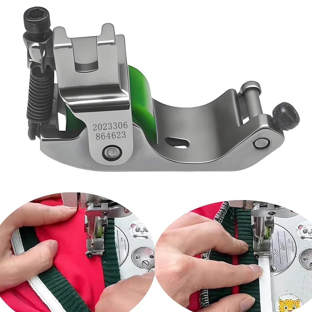Q5 Anti Wrinkle Knob Hemming Foot Adjustable Edge Guide Roller Presser Foot For Industrial Lockstitch Sewing Machine Accessories