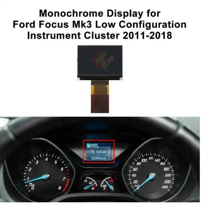 Display Lcd Cruscotto Monocromatico Per Ford Focus C-Max Grand C-Max Kuga E Strumento Di Transito