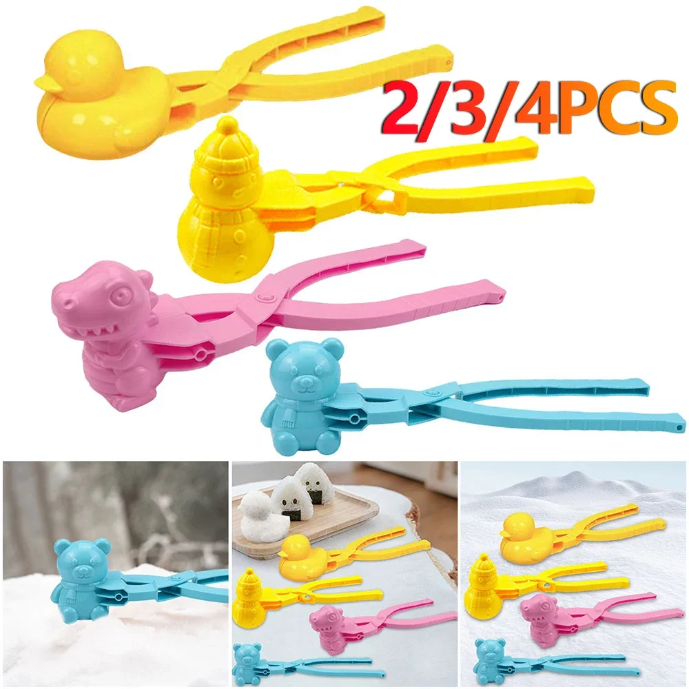 Duck Rice Mold 2/3/4pcs DIY Sushi Mold Onigiri Snowball Maker with Handle Winter Animal Snow Toys Kids Adults