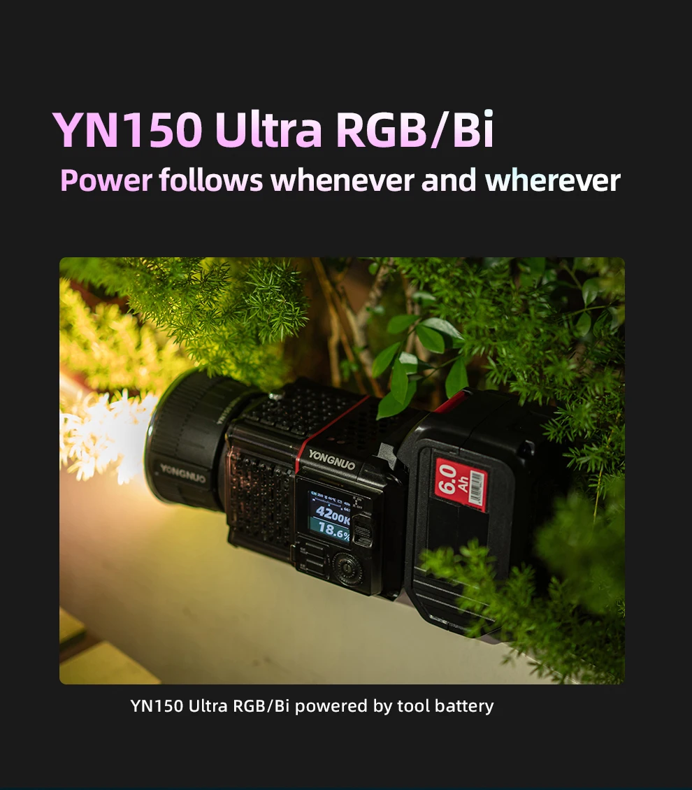 YONGNUO 150W YN150 Ultra RGB Bi-color Portable LED Video Light Fits Mini Bowen M