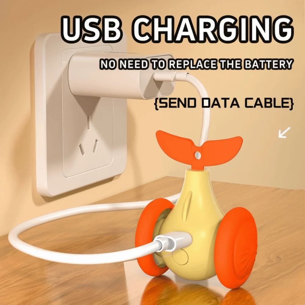 USB Charging Cat Interactive Whale Toy Running Car Interactive Automatic Rolling Ball Plastic Cat Teaser Toy Pet Play