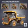 ZWN 16CH Remote Control  With LED Lights Music Professional RC Model Excavator Alloy Simulation Construction Vehicle Toys Gifts 5