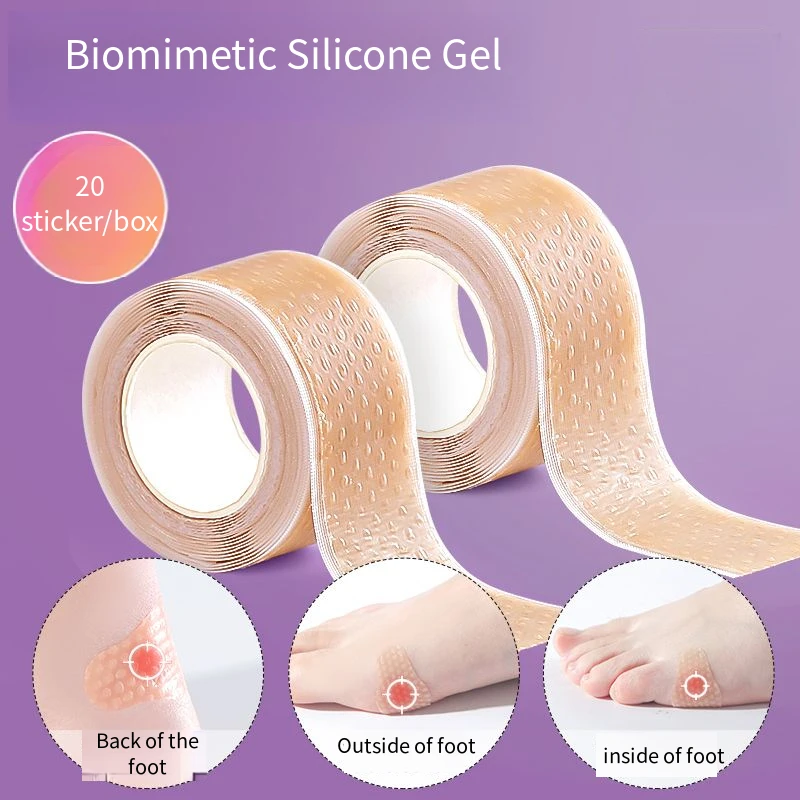 Heel Protector Silicone Gel Heel Stickers Biomimetic Anti Pain Relief Foot Care Products Multifunctional Invisible Inserts