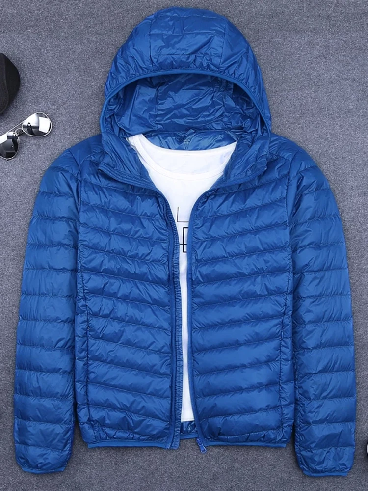 Men's Winter Coat Duck Down Jacket Hooded Down Coat Portable Windproof Puffer Parkas Male Overcoat 6XL