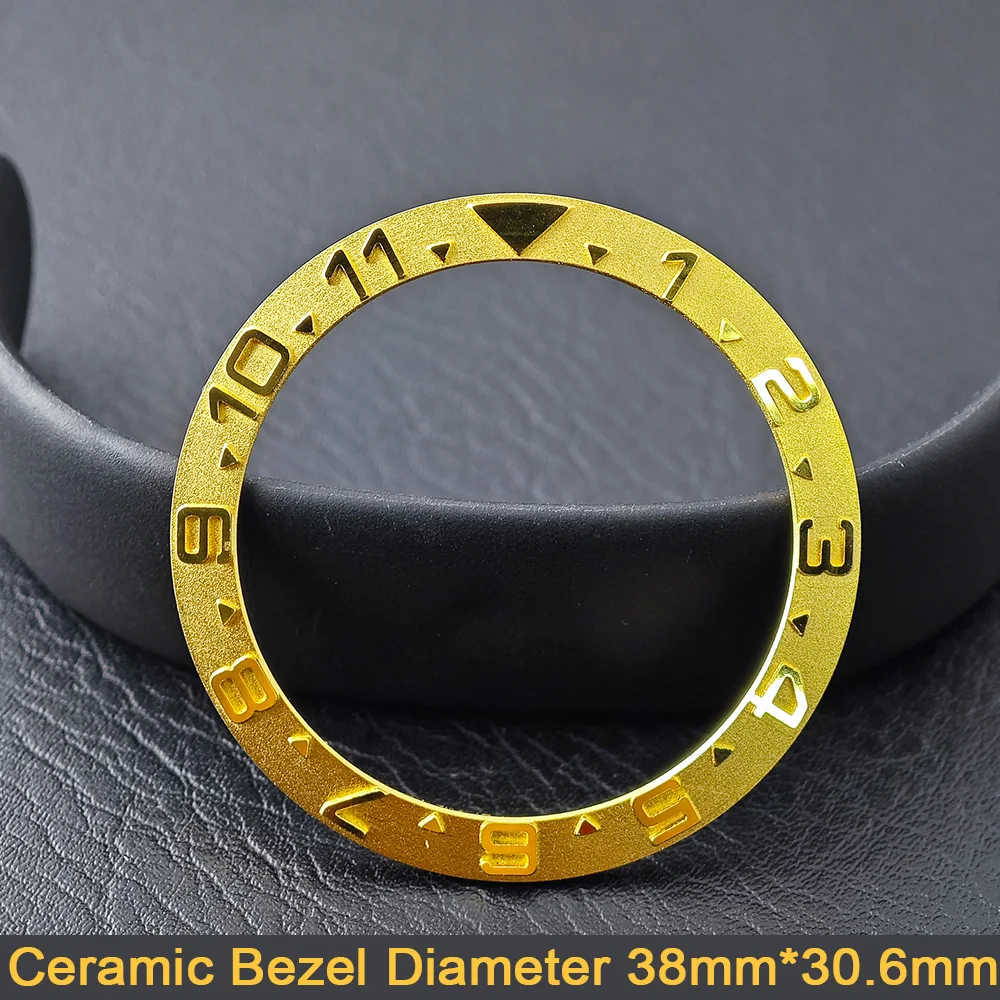 Men's Watch Replacement Bezel Insert with Tilted Ceramic and Carbon Fiber Texture
