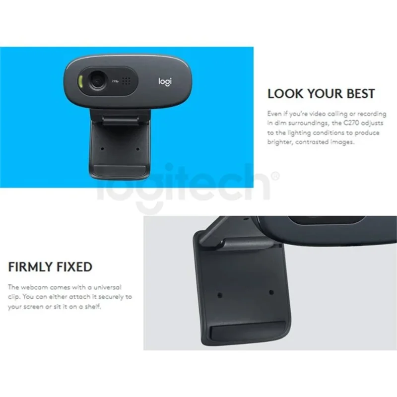 HD webcam mounted on laptop screen