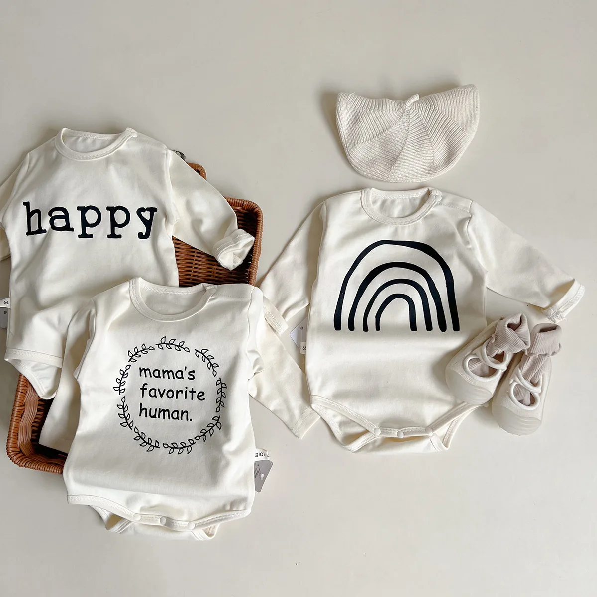 

Autumn New Baby Long Sleeve Letter Print Bodysuit Cotton Newborn Toddler Girl Jumpsuit Infant Boy Bottoming Clothes 0-24M