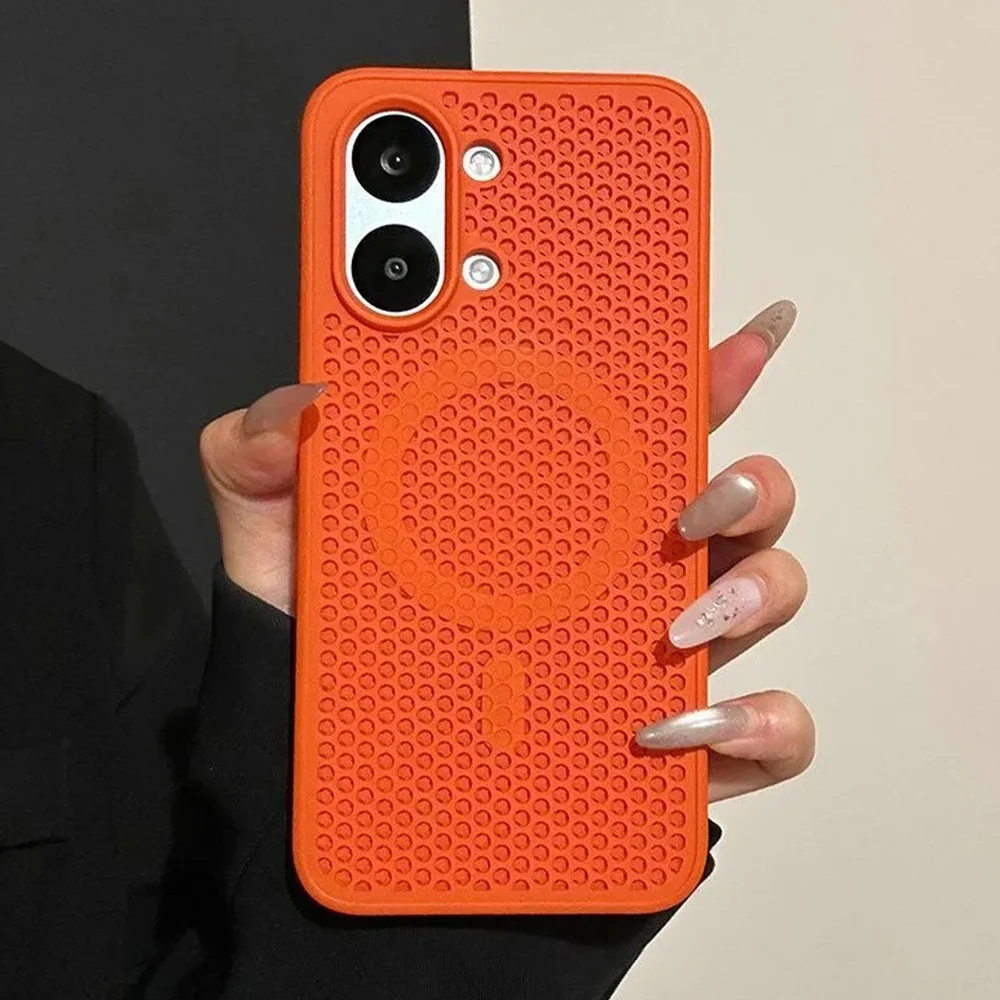 Enhanced Cooling Heat Dissipation Mesh Magnetic Case with Breathable Hard Cover