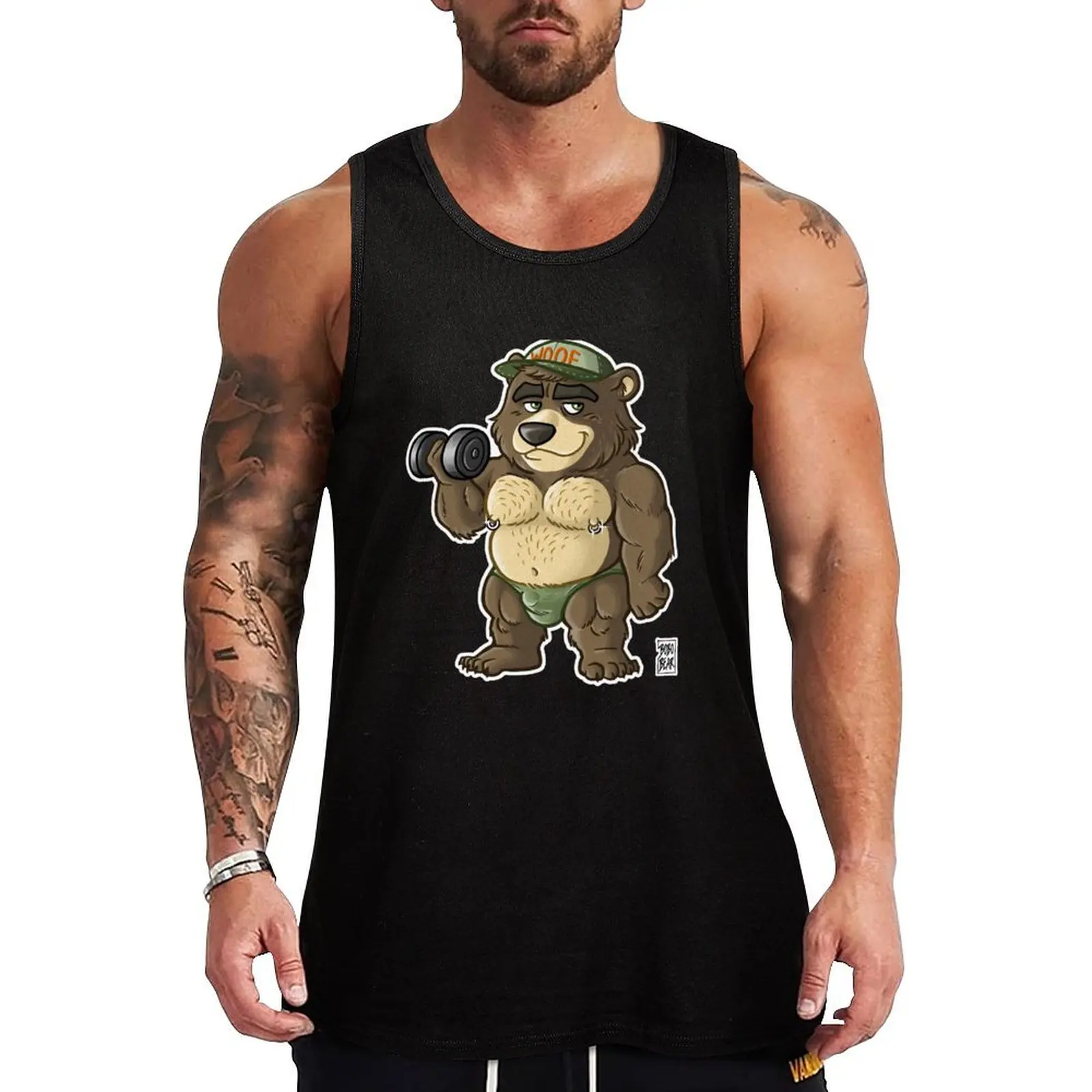 

THICC BEAR - BEARZOO SERIES Tank Top Top gym t shirt men Men's sleeveless t-shirt