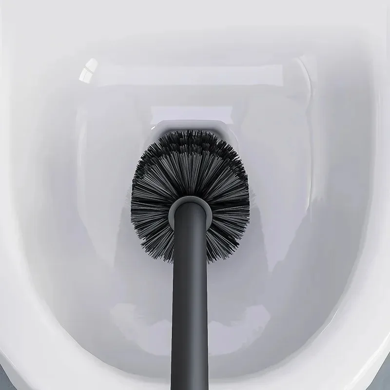 3pcs Toilet Brush Bathroom Brush Cleaning Toilet Household Head No Dead Corners White and Black Replacement Head bathroom accessories toilet brush set