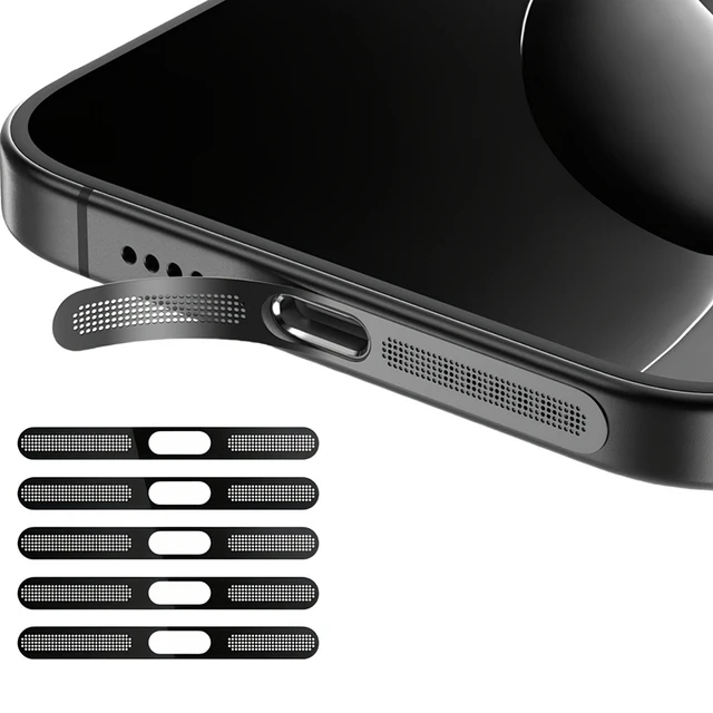 5Pcs Metal Dustproof Net Sticker For iPhone 16 Pro 15 14 13 12 Series Earpiece Speaker Hole Anti-dust Mesh Protector Compatible 1
