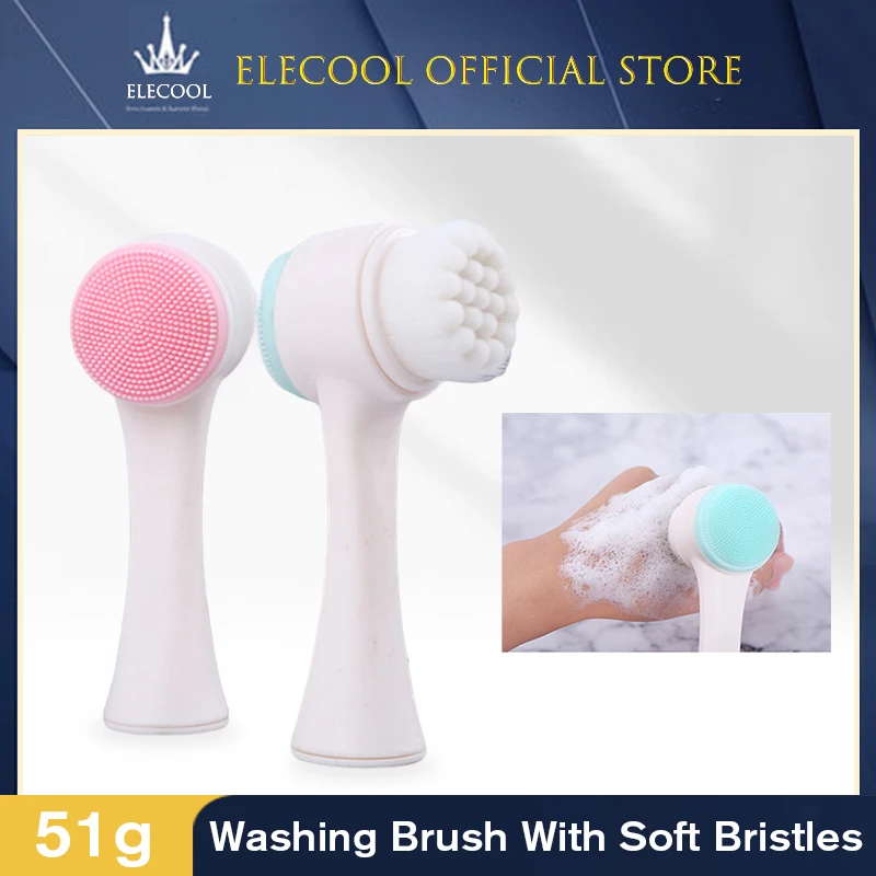 

Double-sided Face Cleansing Brush Silicone Facial Cleansing Brush Facial Massage Cleanser Brush Makeup Remover Brush Skincare